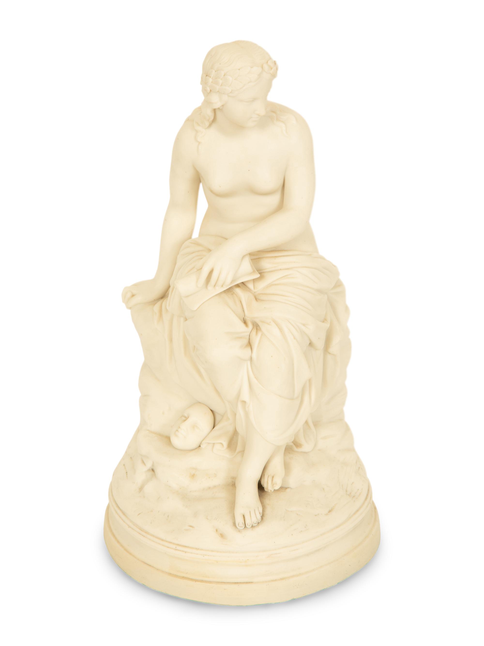 Two White Bisque Figures of Maidens