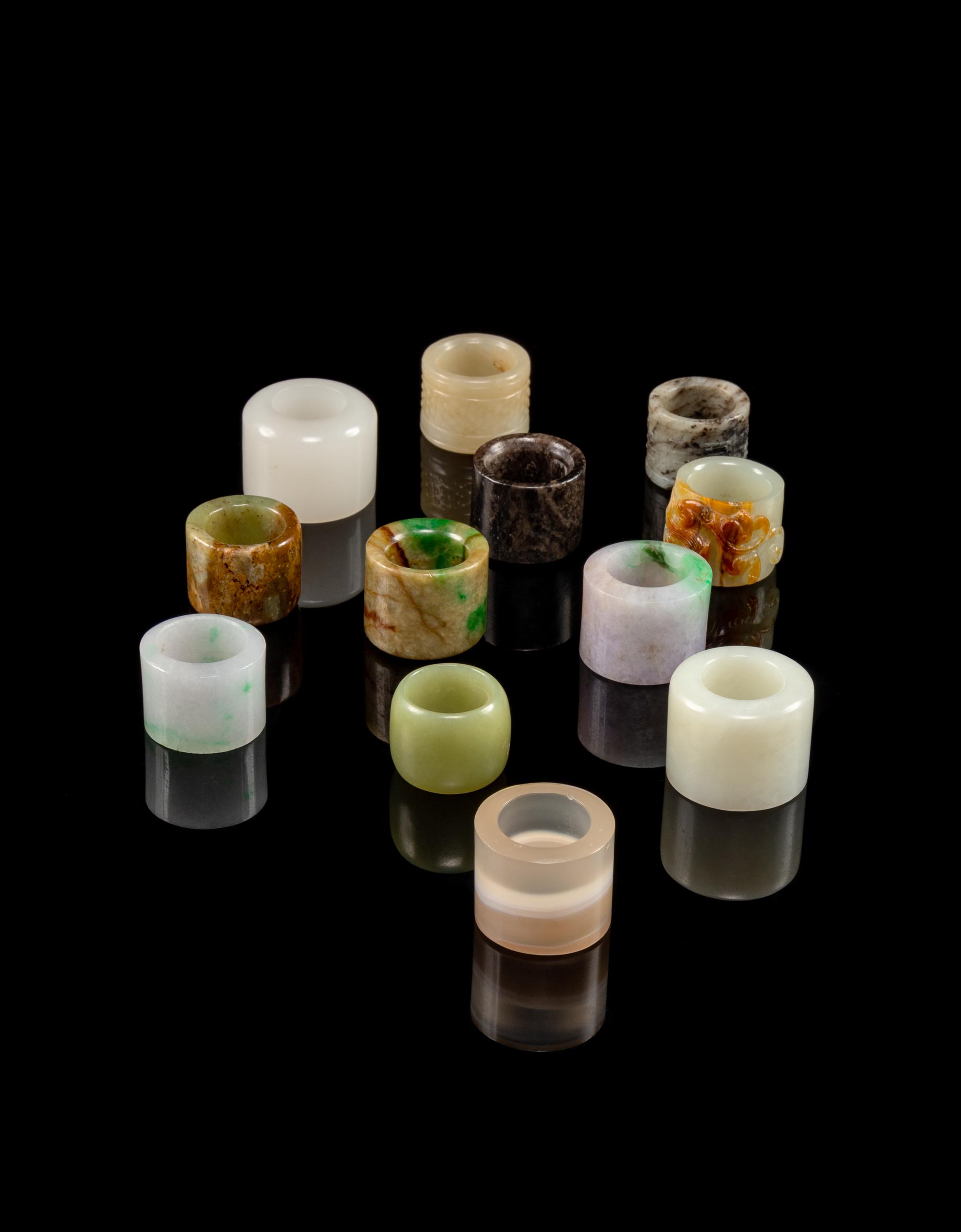 A Set of Twelve Archer's Rings