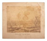 [CIVIL WAR]. Fredericksburg- during the Battle. Large format albumen photograph.