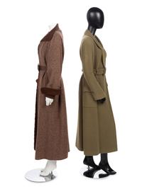 Three Designer Pieces: One Geoffrey Beene Two-Piece Ensemble, One Chloé Belted Angora Coat