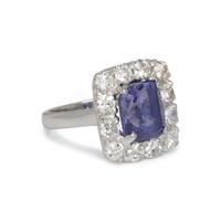 UNHEATED COLOR-SHIFT CEYLON SAPPHIRE AND DIAMOND RING