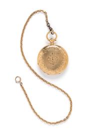 18K YELLOW GOLD HUNTER CASE POCKET WATCH