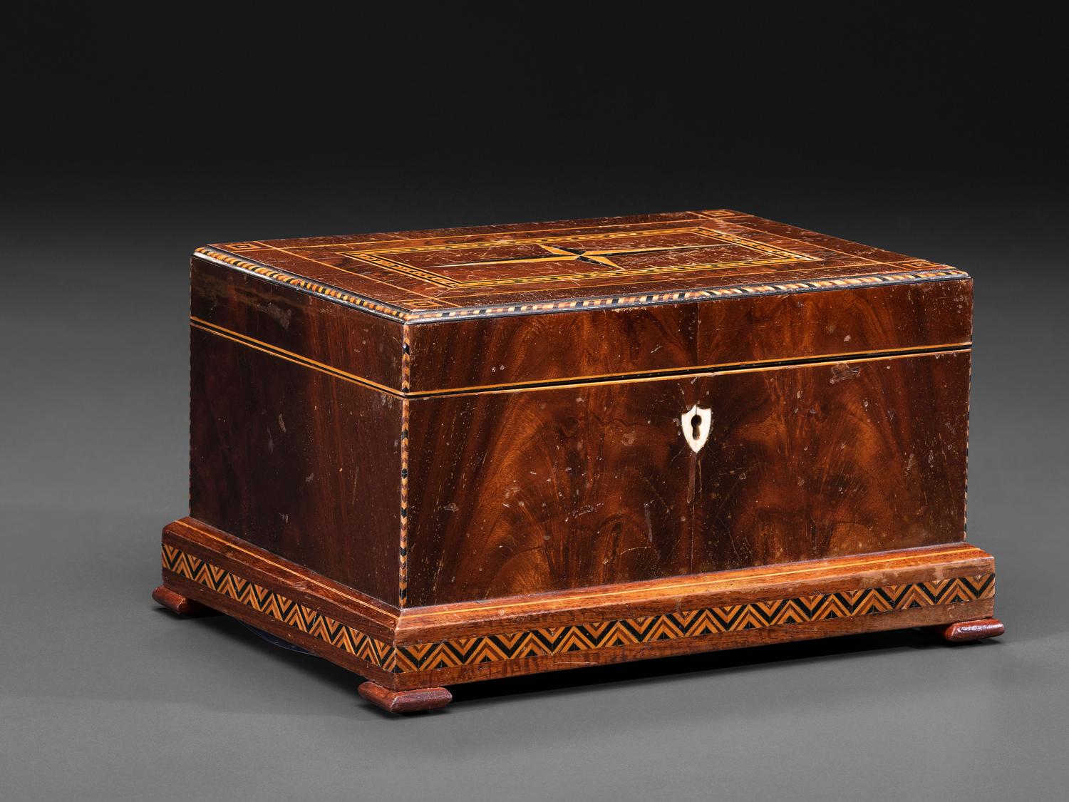 A New York Marquetry Award Sewing or Jewelry Box