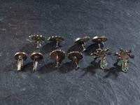 Zuni Silver and Turquoise Channel Inlay Earrings and Cuff Links