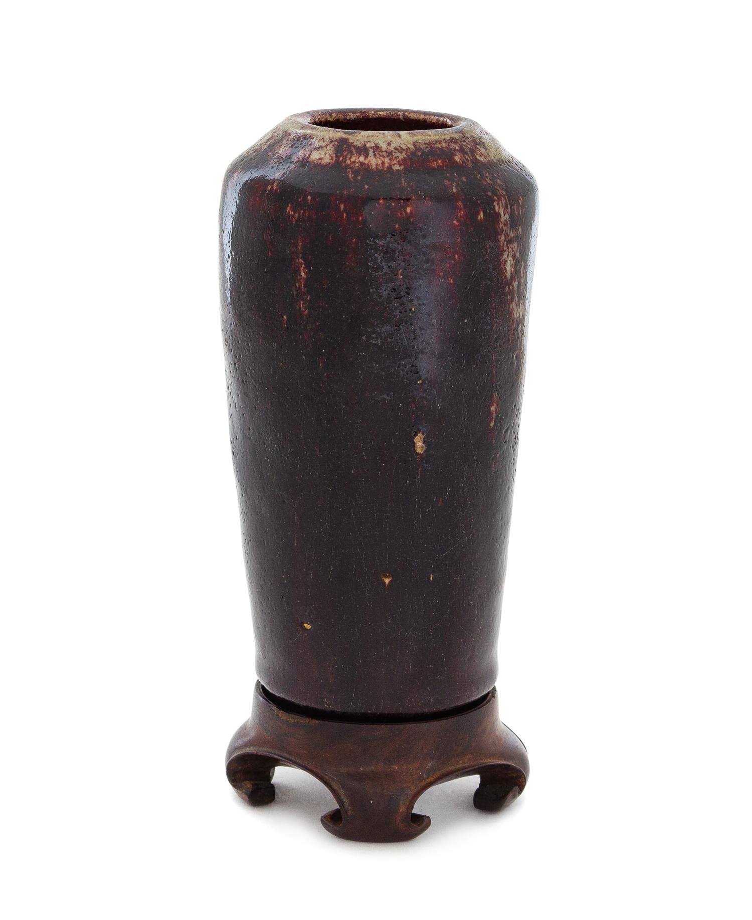 A Shiwan Flambe Stoneware Vase Height 6 1/4 inches. — 19TH CENTURY