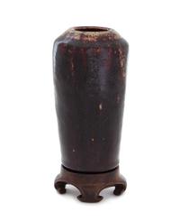 A Shiwan Flambe Stoneware Vase Height 6 1/4 inches. — 19TH CENTURY