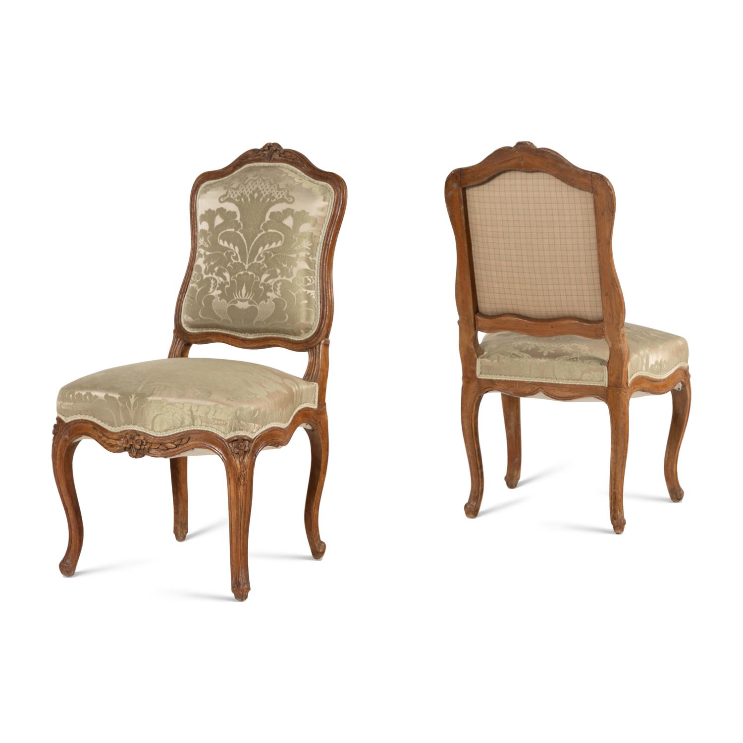 A Pair of Louis XV Beechwood Side Chairs