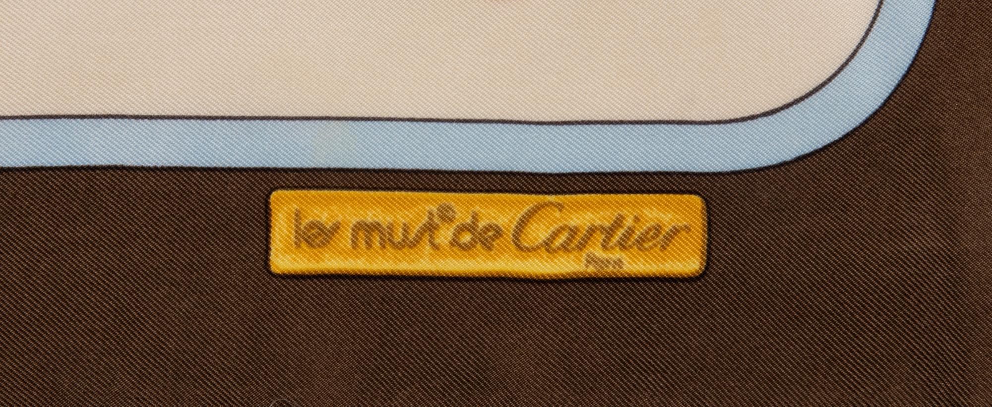 Collection of Six Designer Scarves; Two Hermes, Two YSL, One Dior, One Cartier
