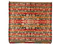 A Sun, Bird and Flower Pattern Jacquard Coverlet