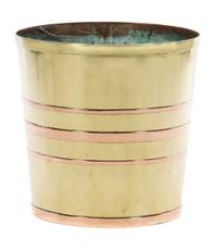 An English Brass Jardiniere Height 18 x diameter 17 1/2 inches. — 19TH CENTURY