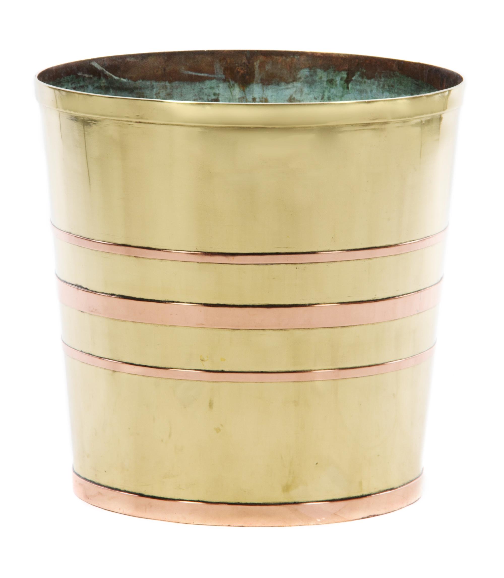An English Brass Jardiniere Height 18 x diameter 17 1/2 inches. — 19TH CENTURY