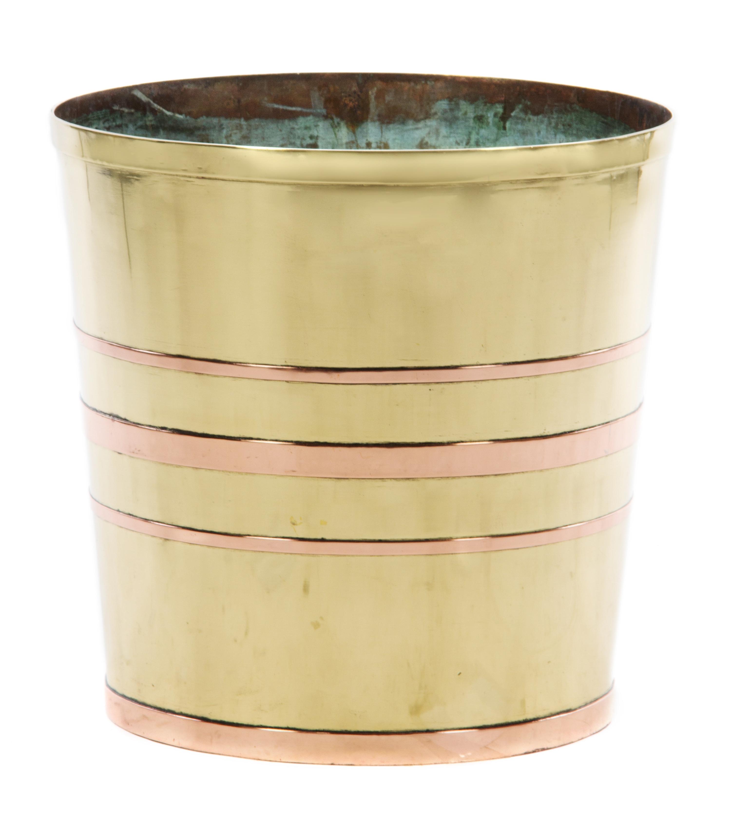 An English Brass Jardiniere Height 18 x diameter 17 1/2 inches. — 19TH CENTURY