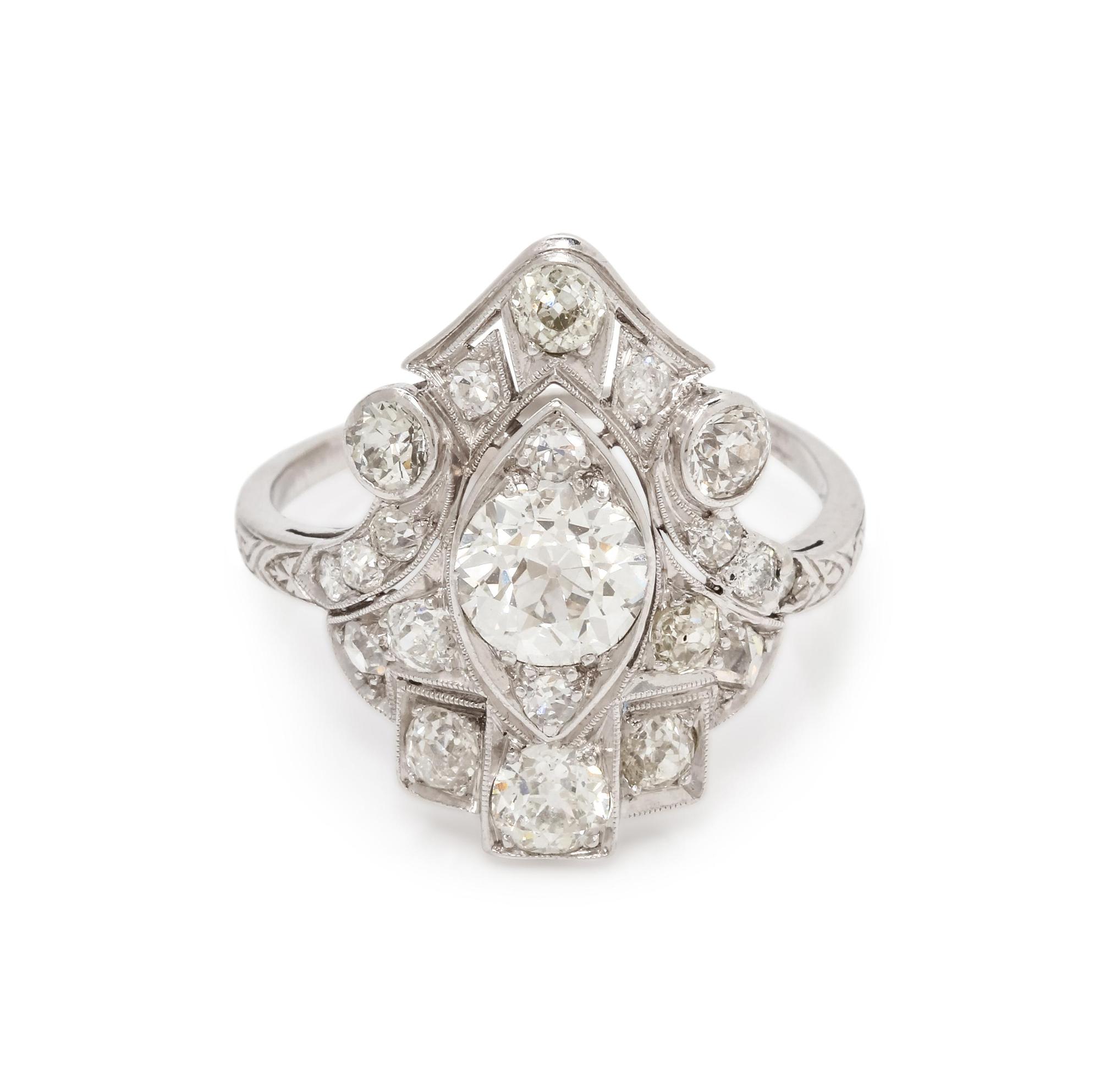 ART DECO, DIAMOND RING