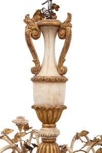 An Italian Parcel Giltwood and Tole Chandelier