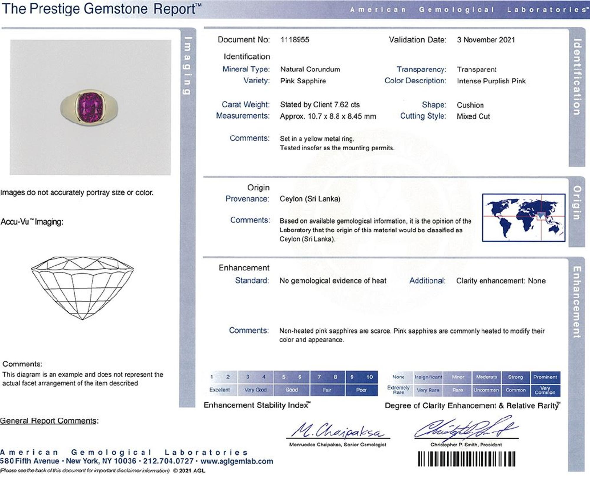 YELLOW GOLD AND INTENSE PURPLISH PINK SAPPHIRE RING
