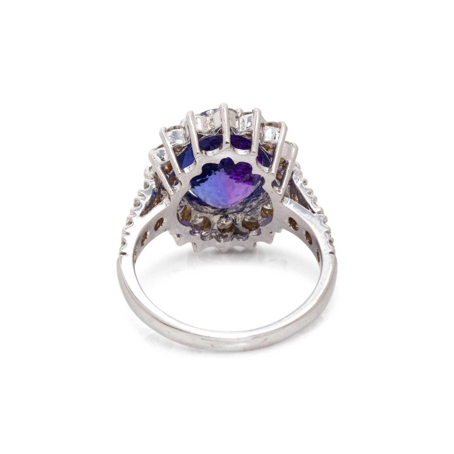 TANZANITE AND DIAMOND RING