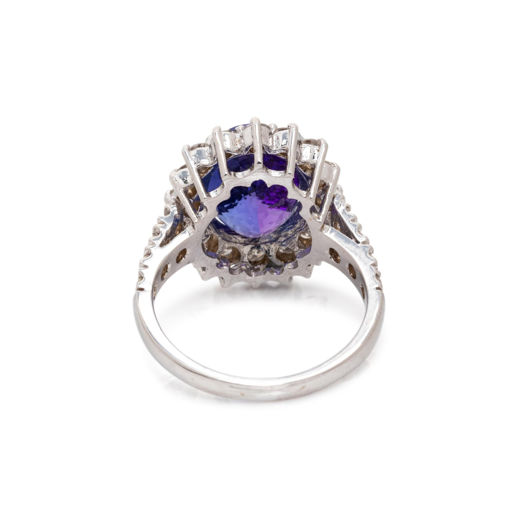 TANZANITE AND DIAMOND RING