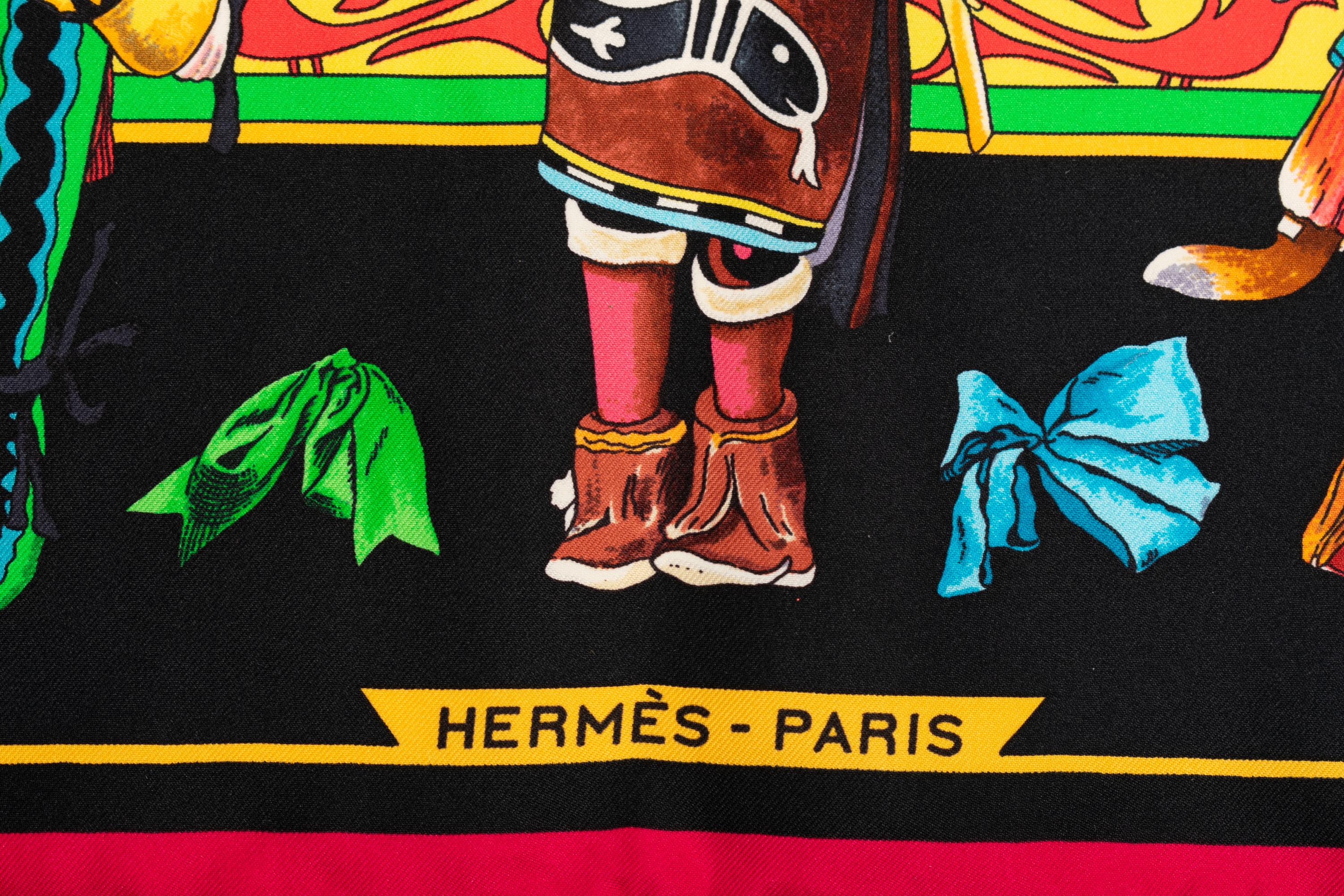 Four Hermès Items: Two 90cm Scarves and Two Ties
