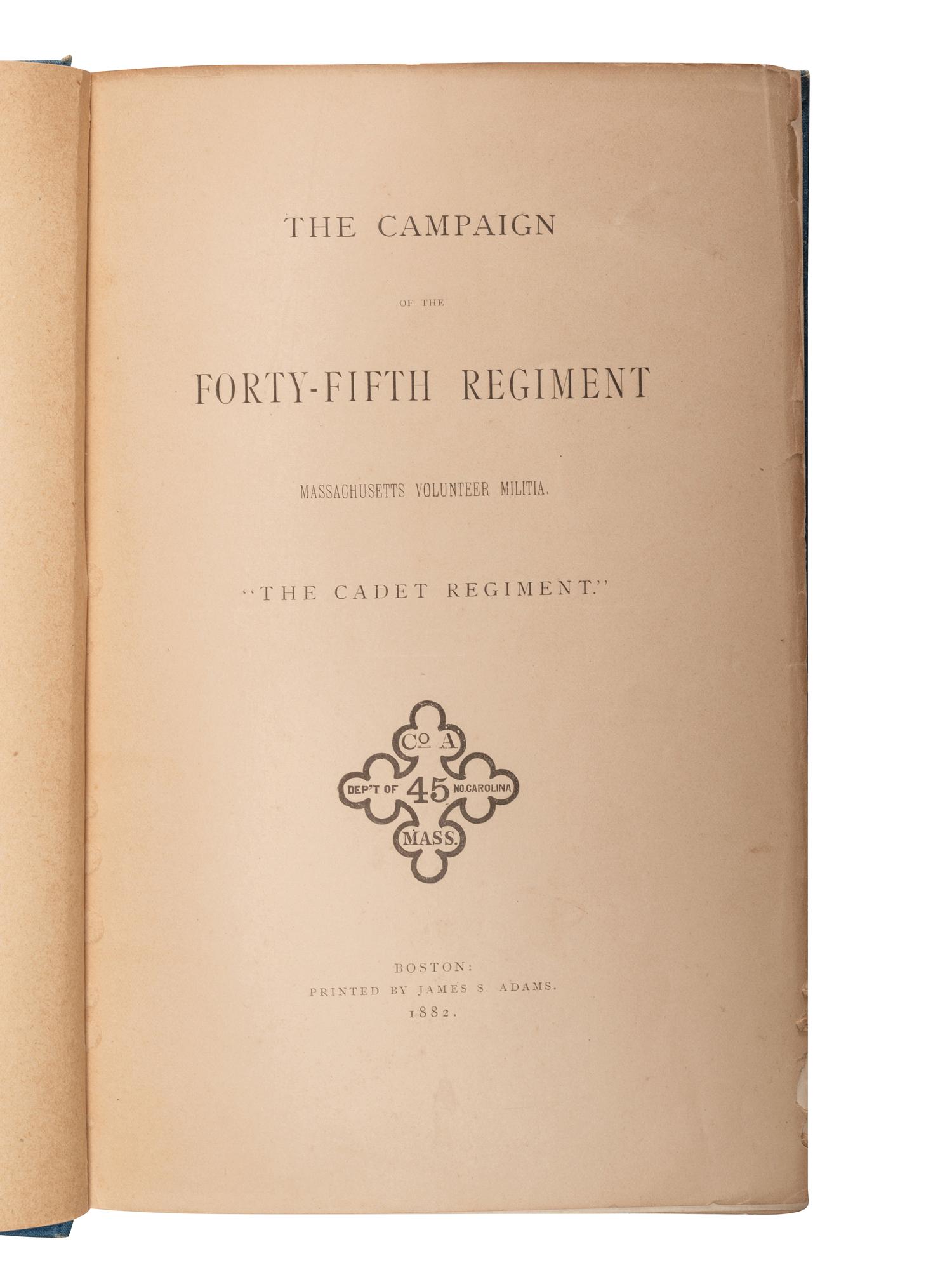 [CIVIL WAR - MASSACHUSETTS]. A group of regimental histories and adjutant general reports, comprising:
