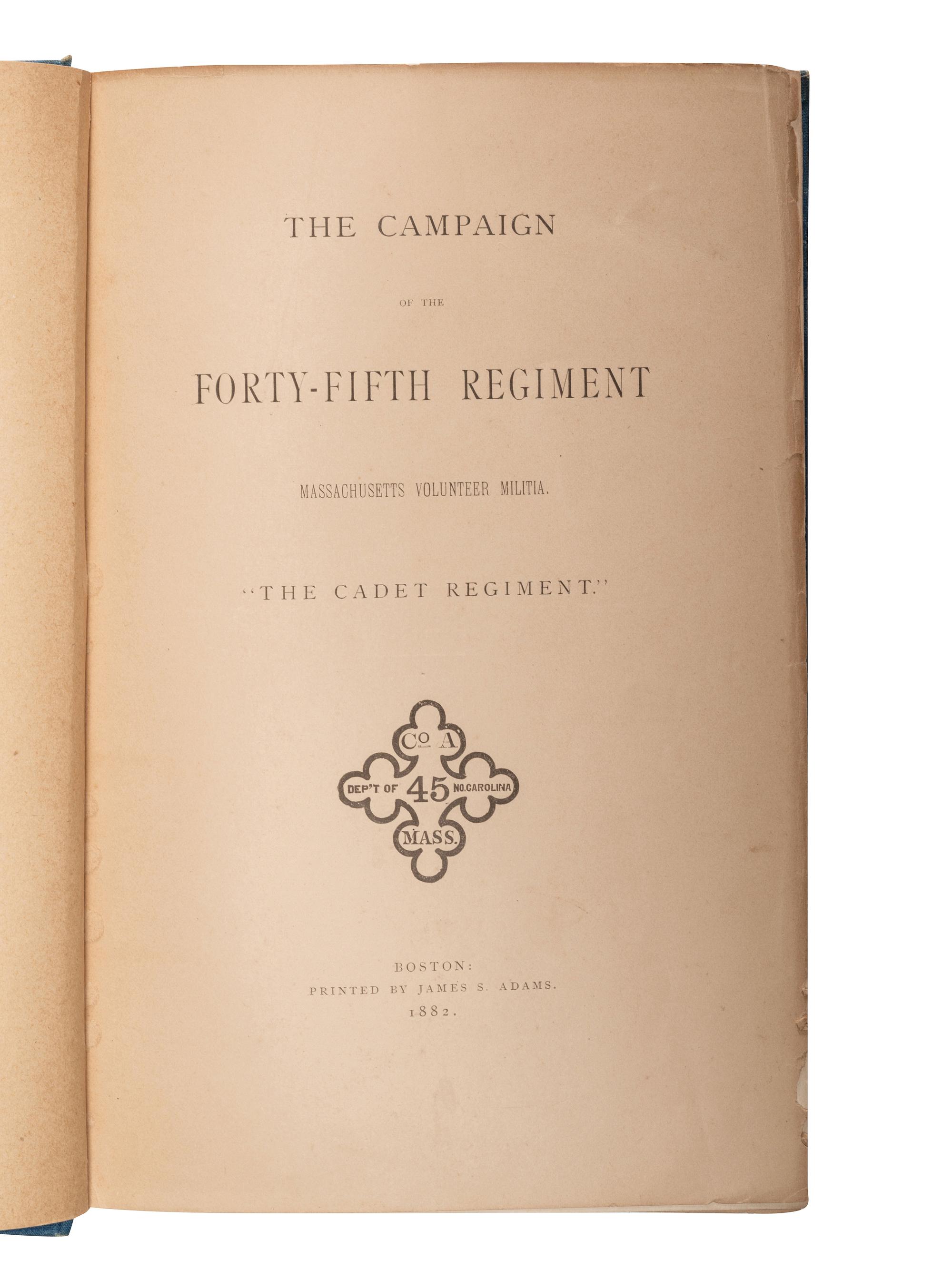 [CIVIL WAR - MASSACHUSETTS]. A group of regimental histories and adjutant general reports, comprising: