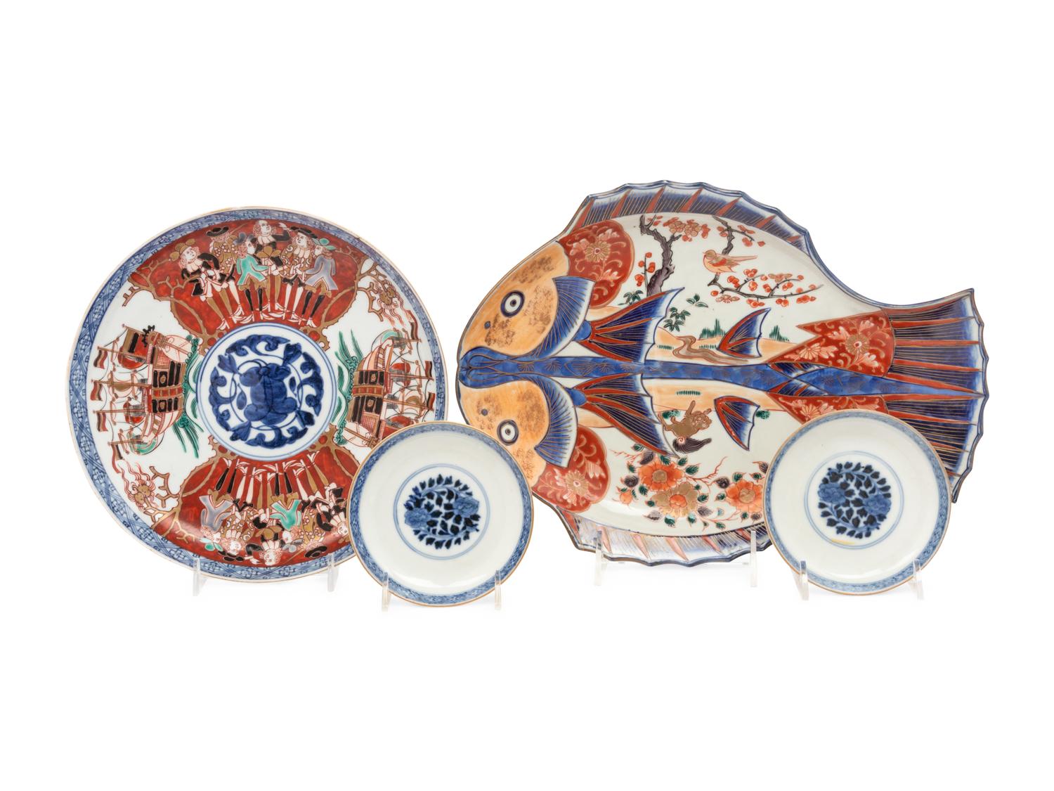 Four Japanese Imari Porcelain Articles