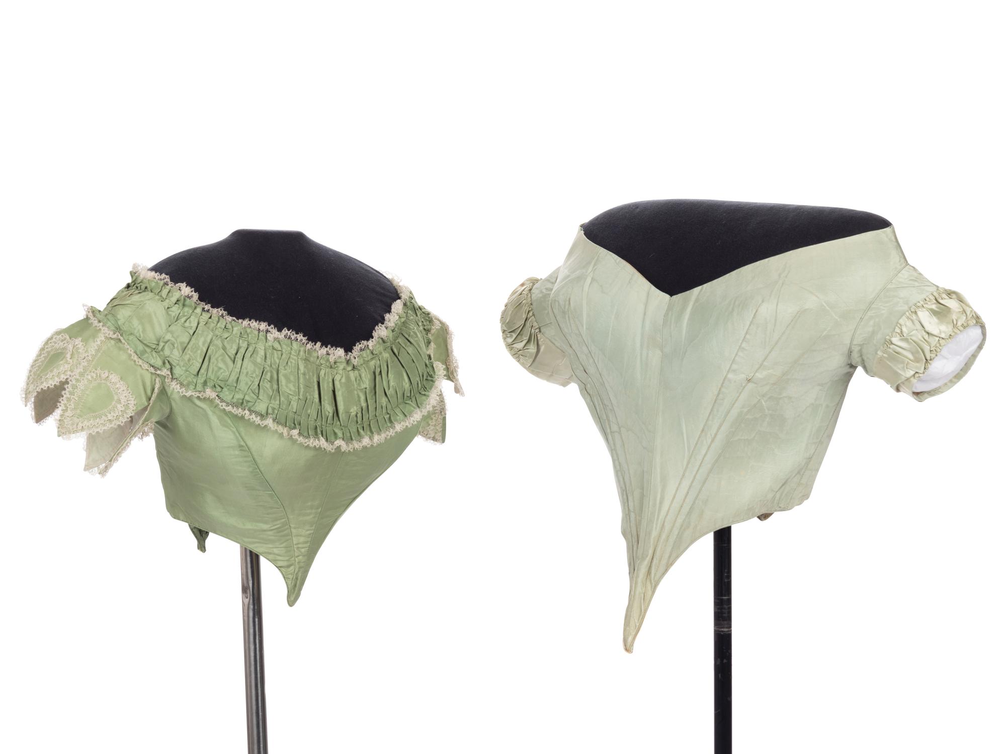 Three Silk Evening Bodices, 1850-60