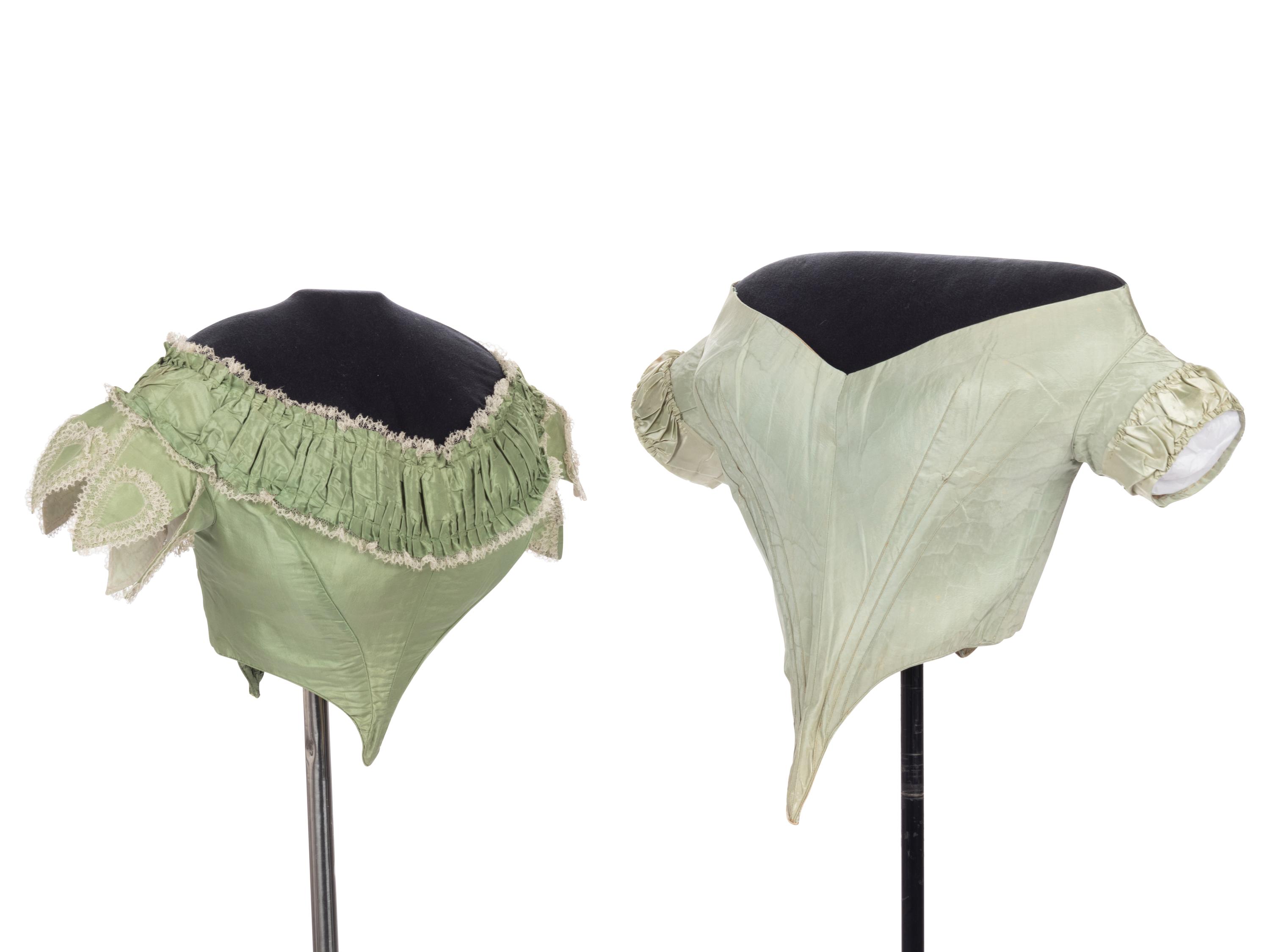Three Silk Evening Bodices, 1850-60