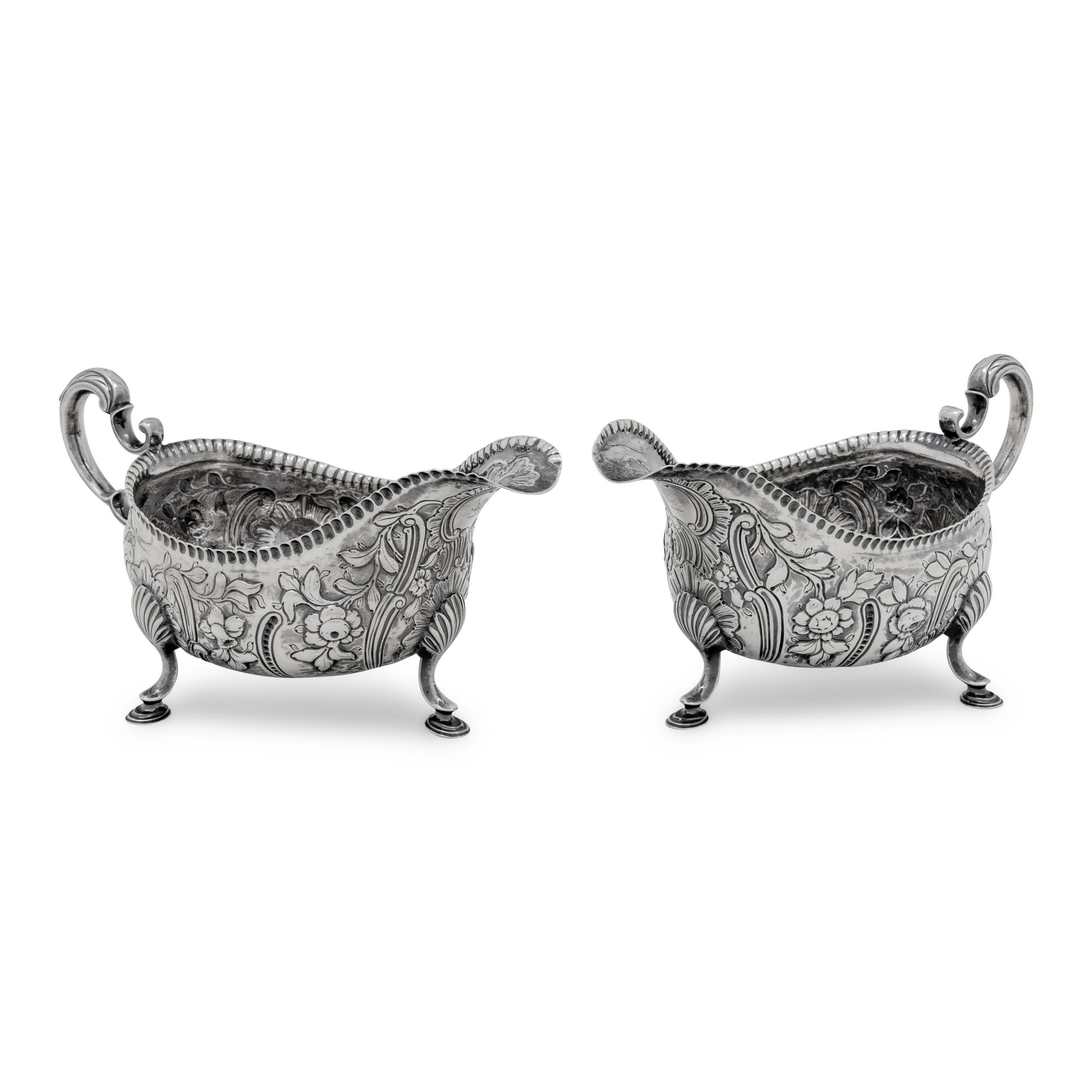 A Pair of Irish George III Silver Sauce Boats
