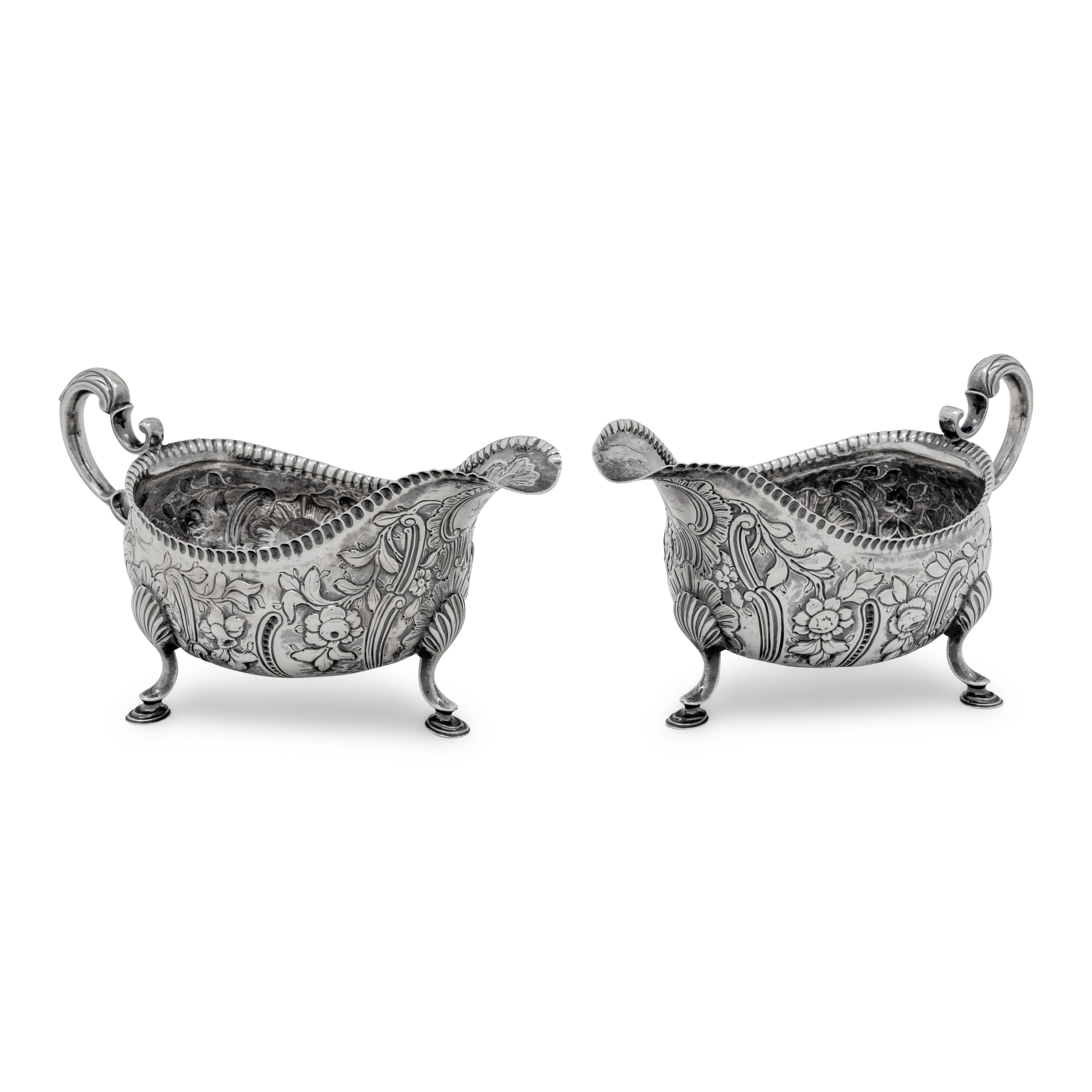A Pair of Irish George III Silver Sauce Boats