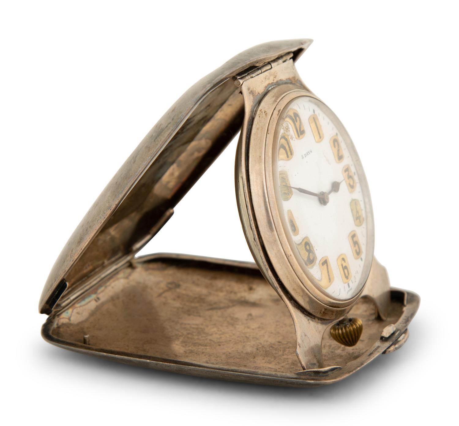 An American Sterling Traveling Clock — Retailed by Tiffany and Co., New York, 20th Century
