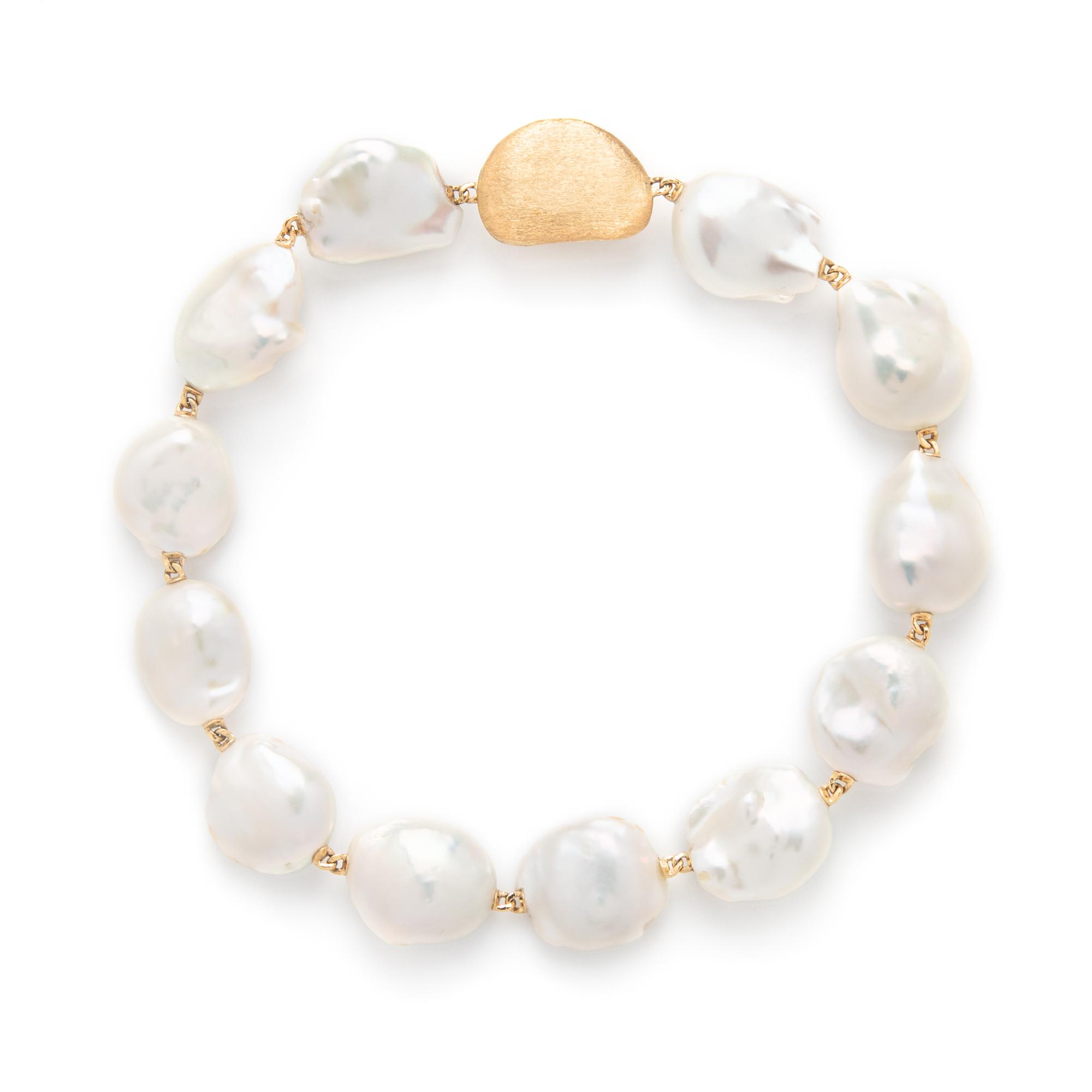 YVEL, YELLOW GOLD AND BAROQUE CULTURED PEARL 'SATIN SEA SOUFFLÉ' NECKLACE