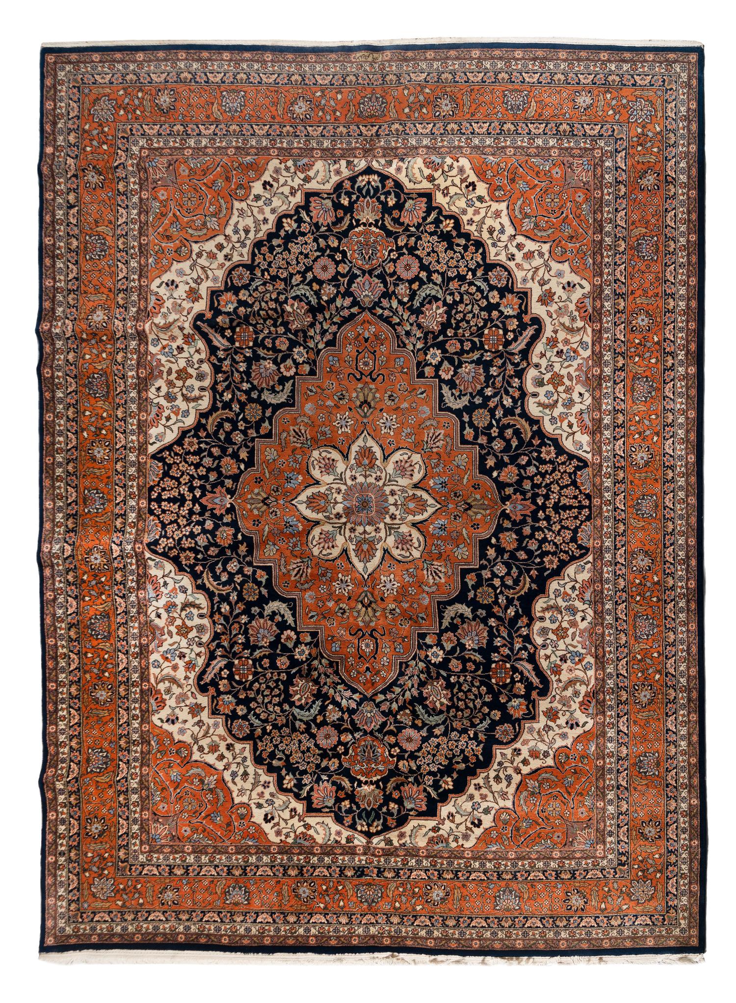 A Romanian Wool Rug of a Farahan Sarouk Design