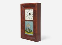 A rare Classical mahogany "Temple of Liberty" mantel clock, bears printed paper label of Terhune & Edwards, New York, circa 1834
