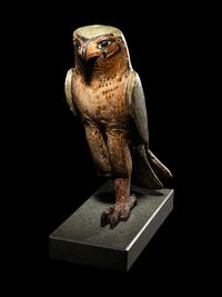 An Egyptian Painted Wood Falcon