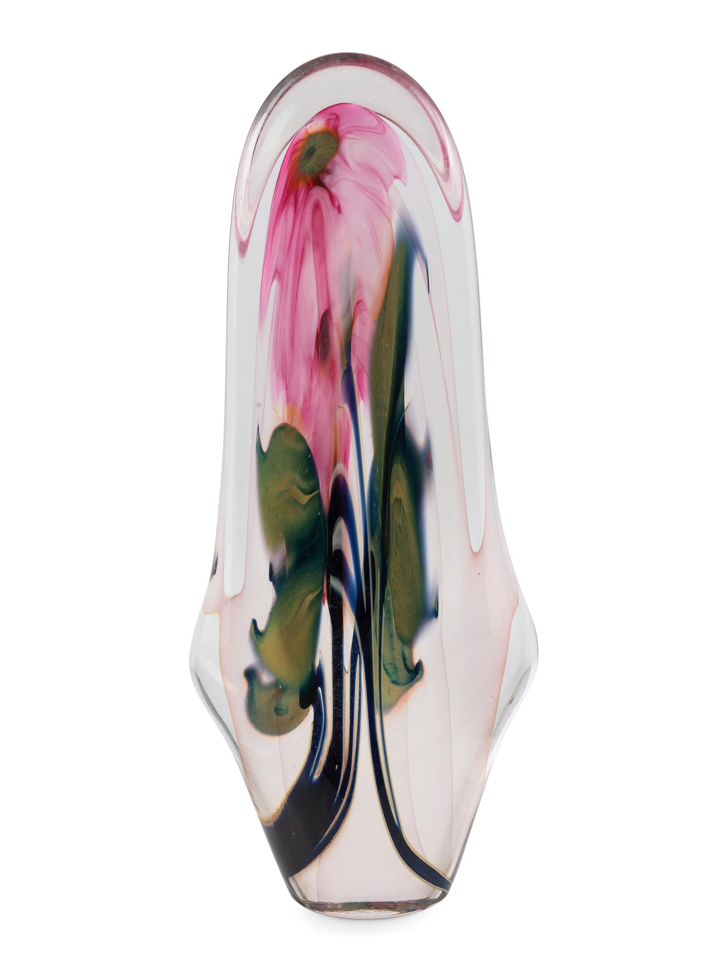 A Charles Lotton Flora Glass Vase