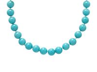 WHITE GOLD AND TURQUOISE BEAD NECKLACE
