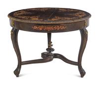 A Napoleon III Style Marquetry and Gilt Metal Mounted Gueridon