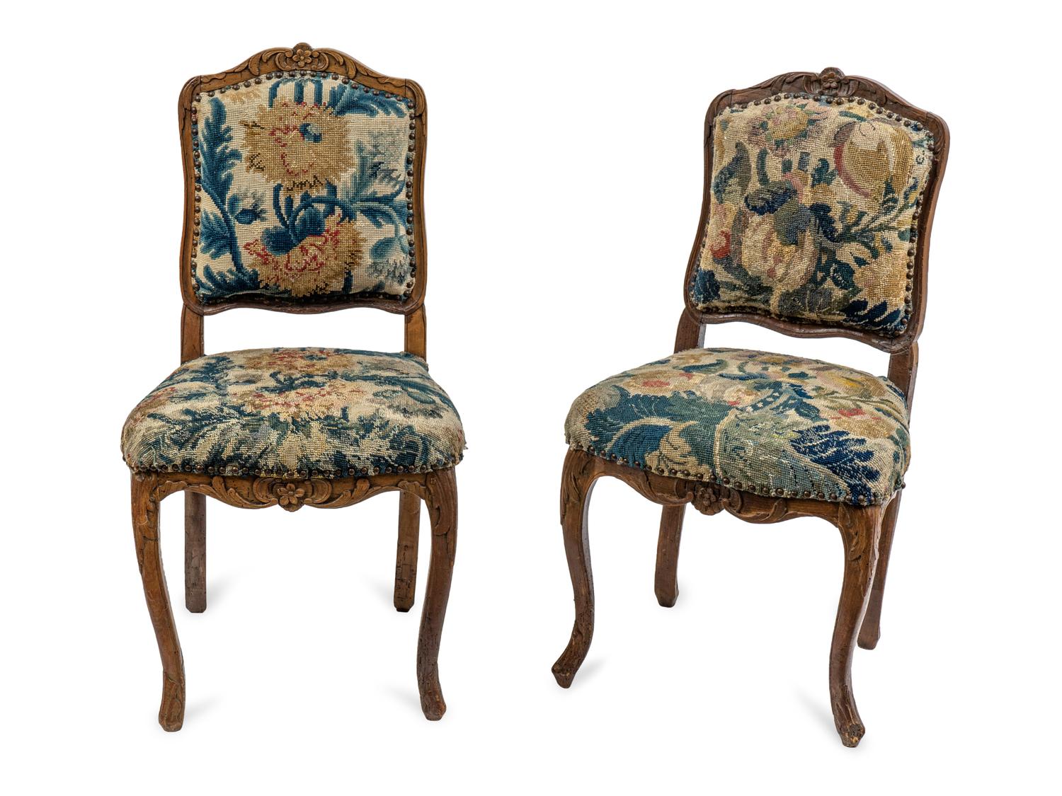 A Pair of Louis XV Provincial Carved Oak Side Chairs — LATE18TH/EARLY 19TH CENTURY