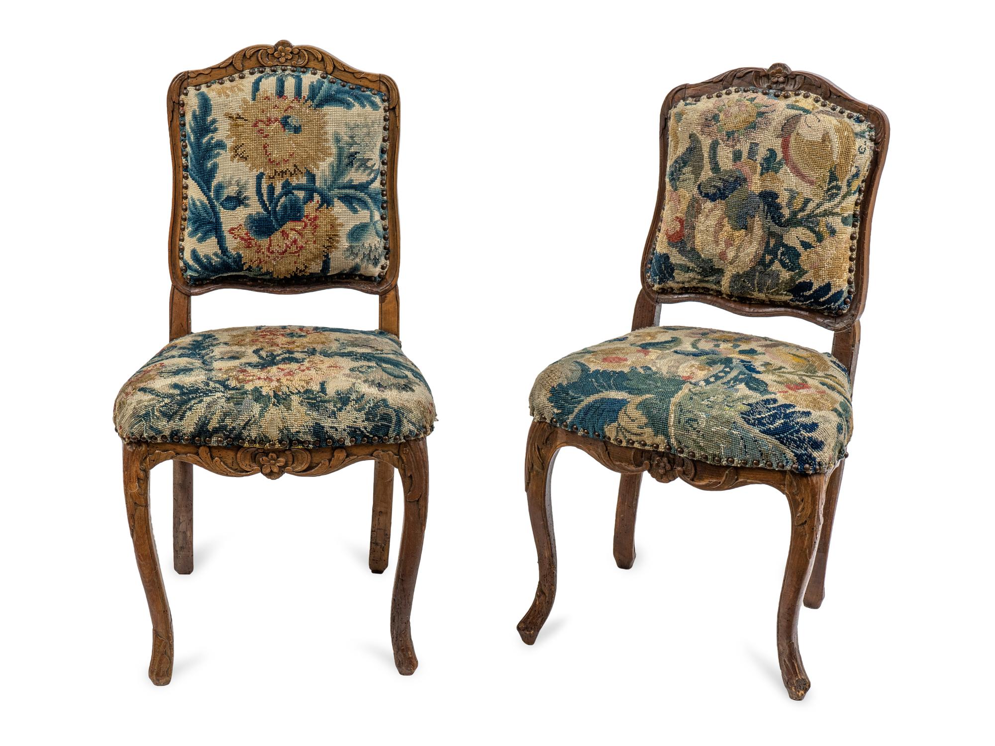 A Pair of Louis XV Provincial Carved Oak Side Chairs — LATE18TH/EARLY 19TH CENTURY