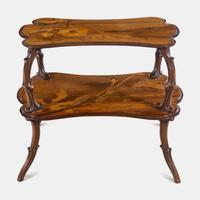 Two-Tier Marquetry Table, c. 1900