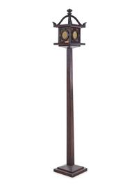 An Arts and Crafts Style Slag Glass Floor Lamp