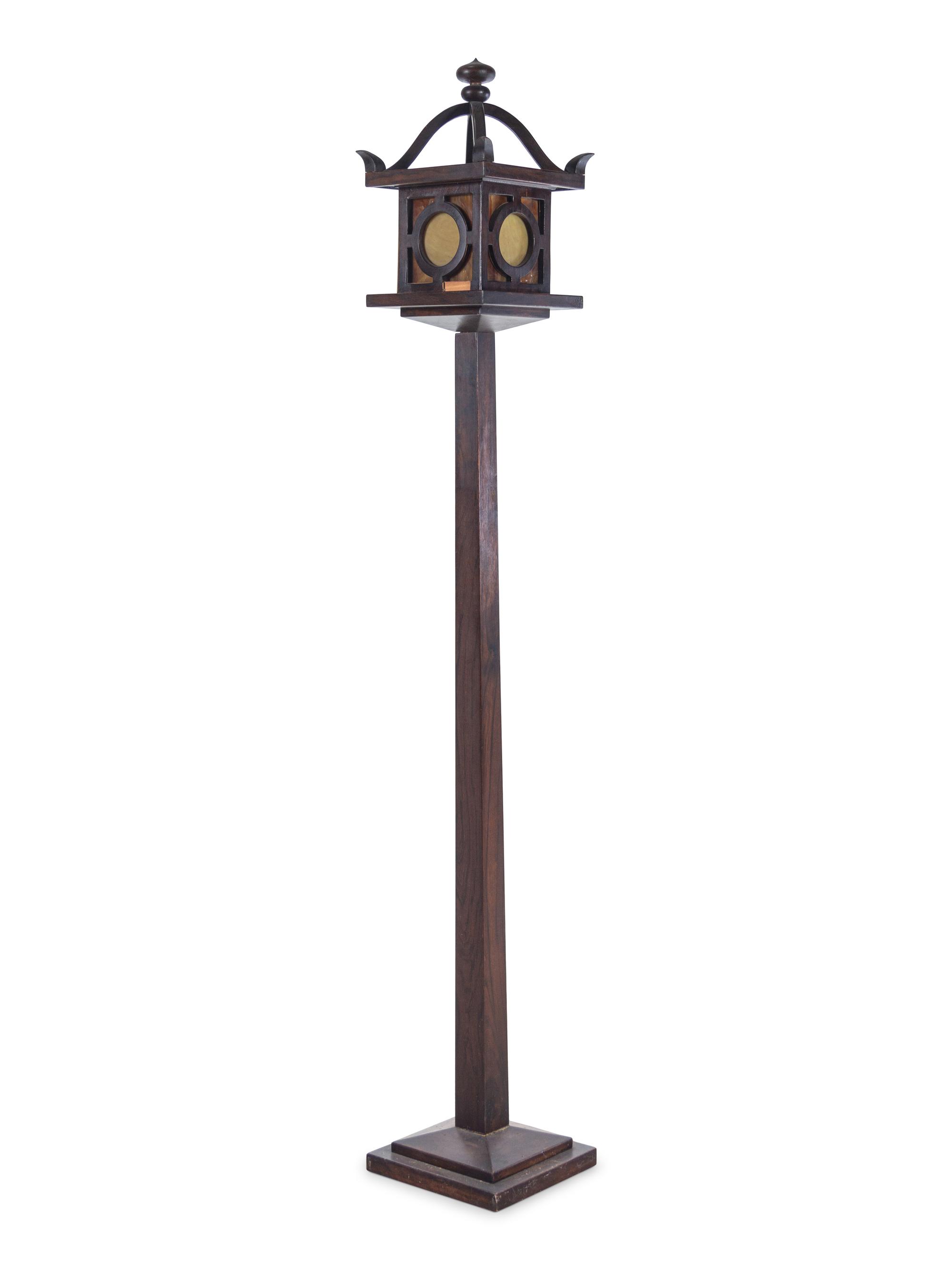 An Arts and Crafts Style Slag Glass Floor Lamp