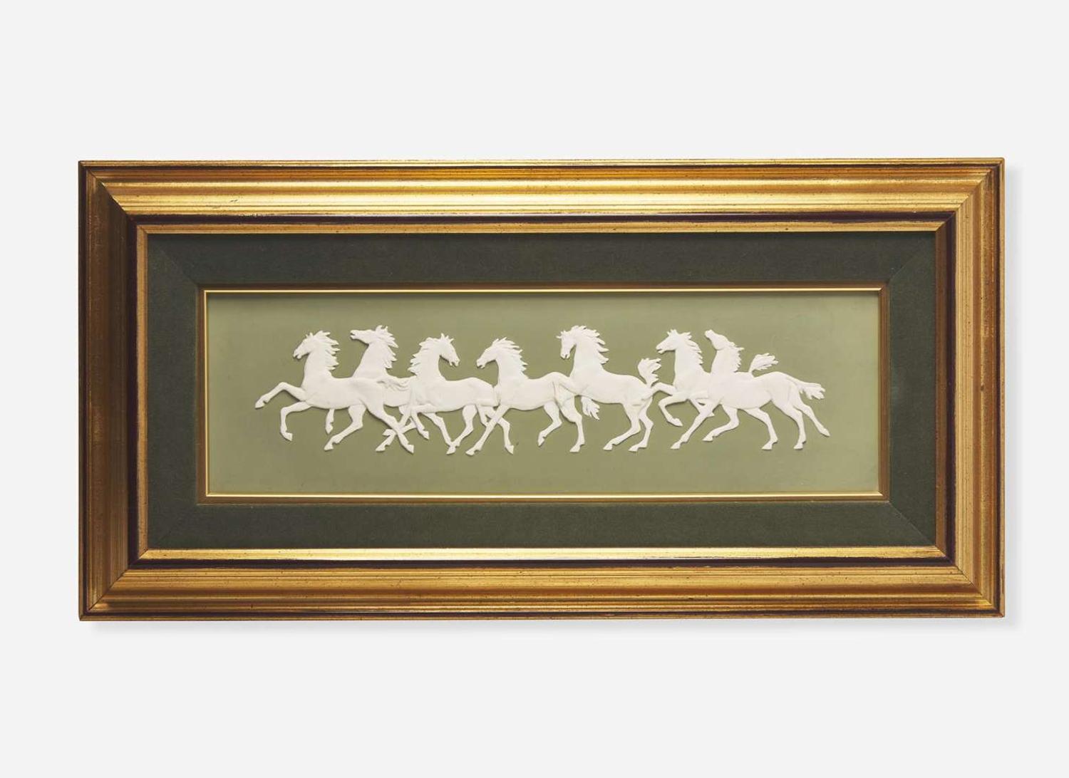 A Wedgwood Rosemary Barnett Solid Green Jasperware Plaque, UK, circa 1965