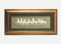 A Wedgwood Rosemary Barnett Solid Green Jasperware Plaque, UK, circa 1965