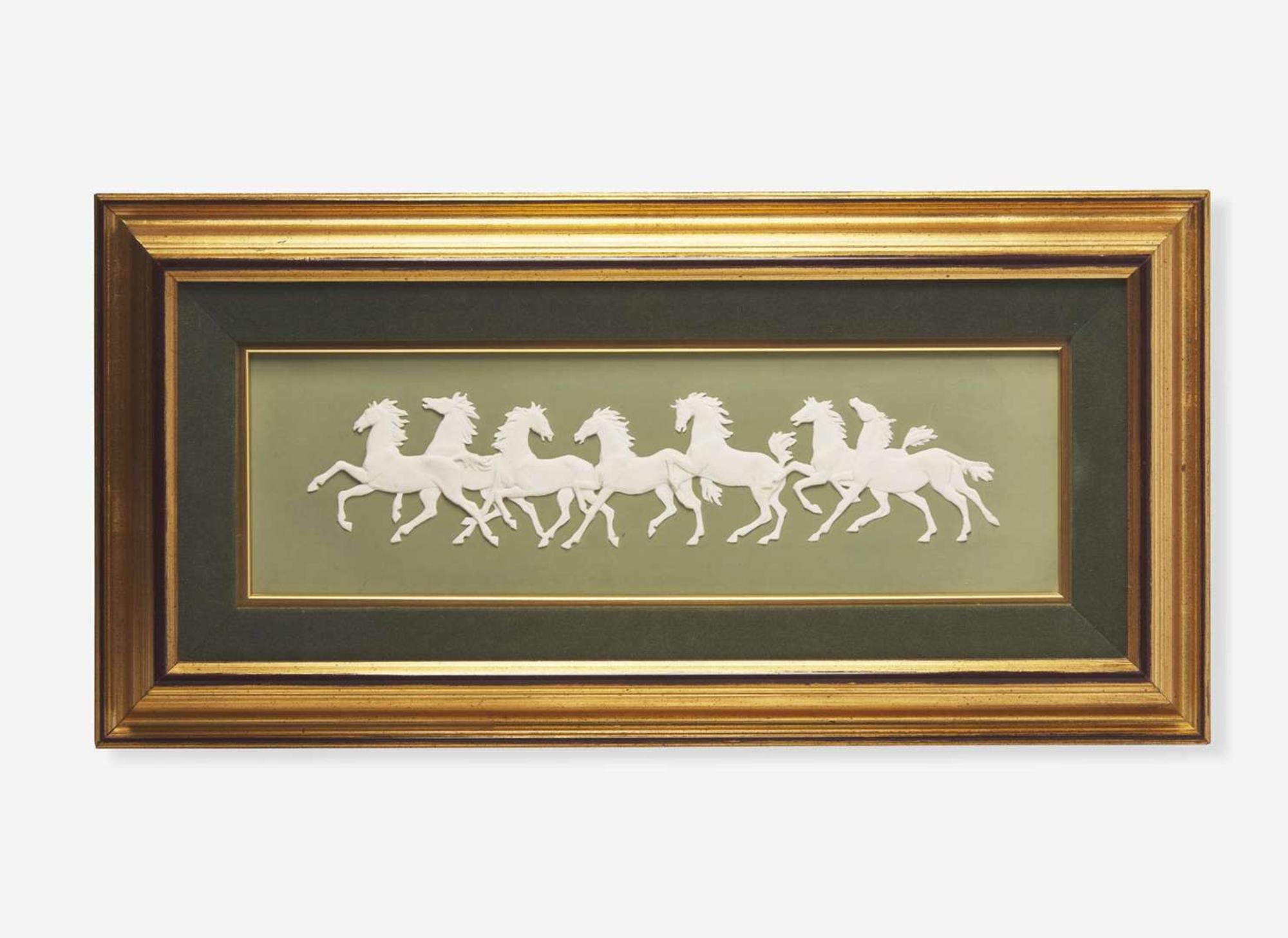A Wedgwood Rosemary Barnett Solid Green Jasperware Plaque, UK, circa 1965