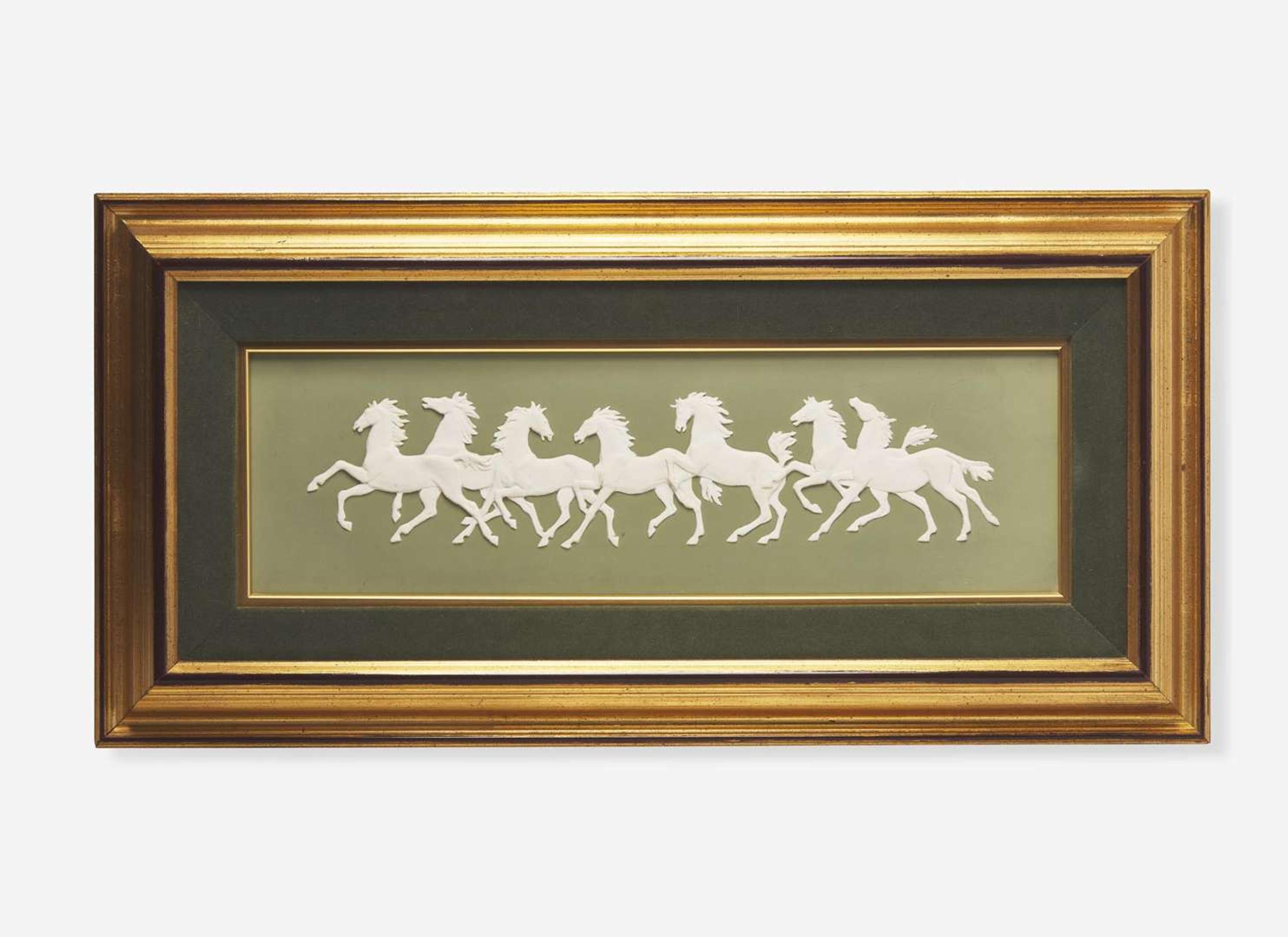 A Wedgwood Rosemary Barnett Solid Green Jasperware Plaque, UK, circa 1965