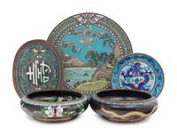 Five Chinese Cloisonné Enamel Wares