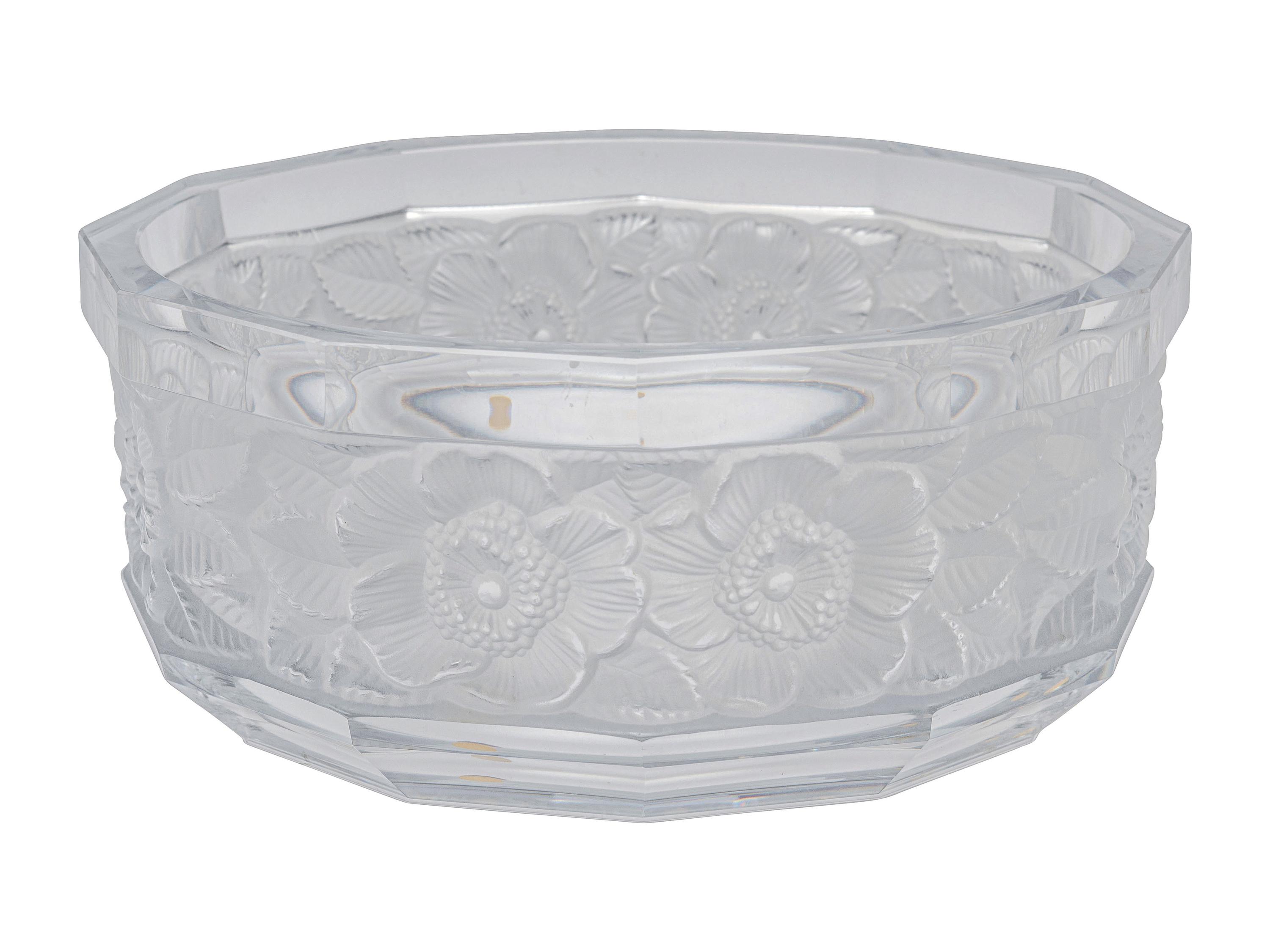 A Lalique- Style Molded and Frosted Glass Bowl