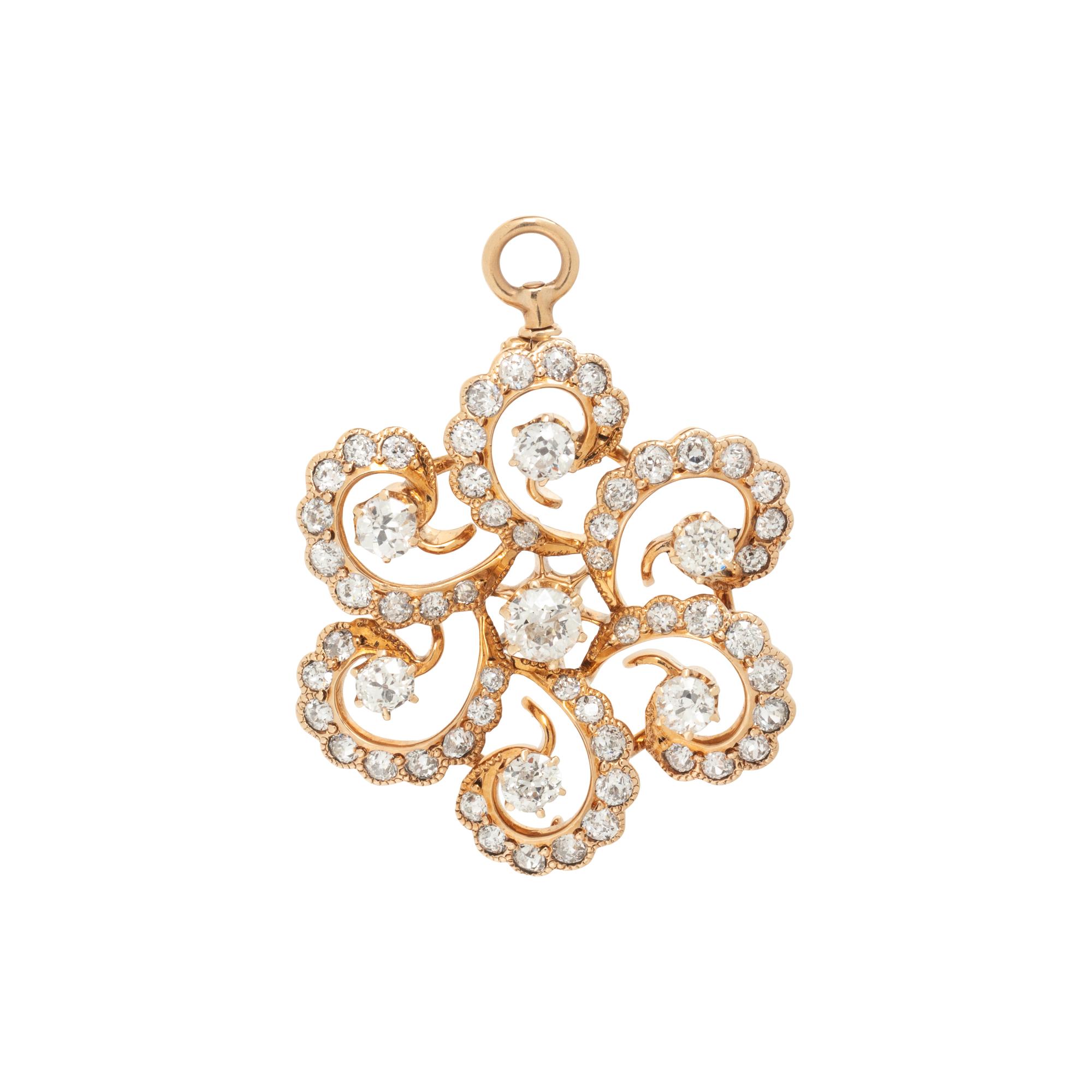 ROSE GOLD AND DIAMOND PENDANT/BROOCH
