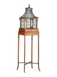An English Mahogany Birdcage on Stand